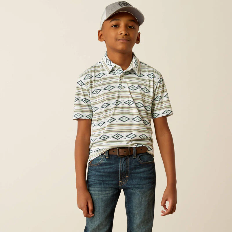 Ariat Boy's All Over Print Polo - Image 4