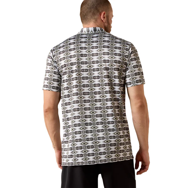 Ariat Men's All Over Print Fitted Short-Sleeve Polo - Image 2