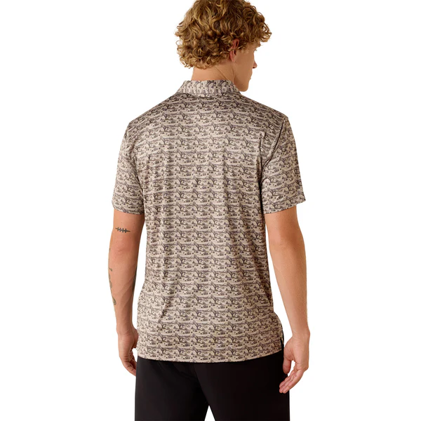 Ariat Men's All Over Print Heathered Fit Polo - Image 2