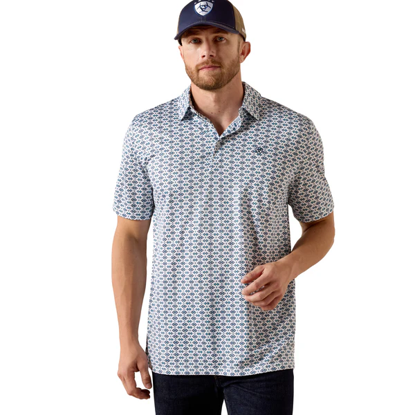 Ariat Men's All Over Print Short-Sleeve Polo - Image 3