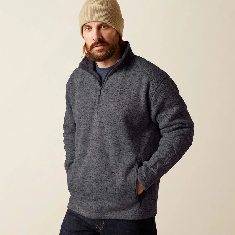 Ariat Men's Caldwell Logo Quarter Zip Sweater