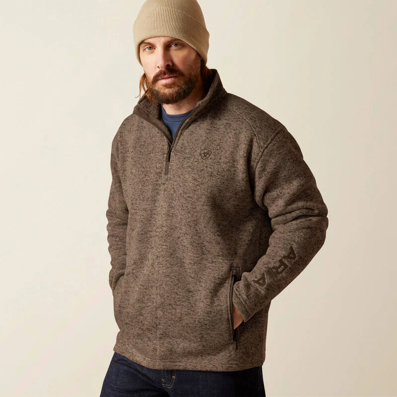 Ariat Men's Caldwell Logo Quarter Zip Sweater - Image 4