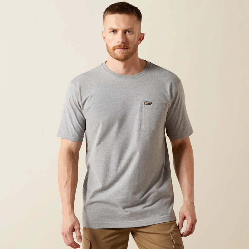 Ariat Men's Rebar Cotton Strong Standard Short-Sleeve Pocket T-Shirt - Image 5