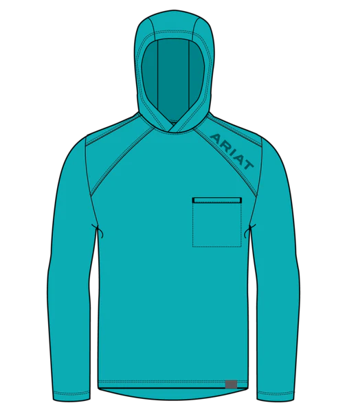 Ariat Men's Rebar Sunblocker Long-Sleeve Hooded T-Shirt - Image 3