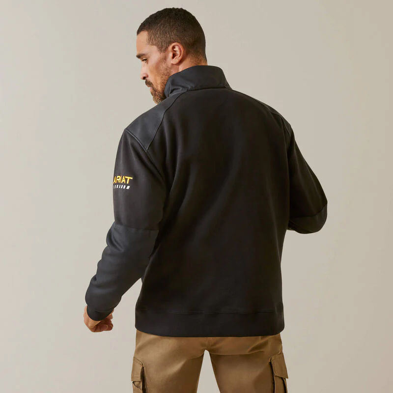 Ariat Men's Rebar Workman DuraCanvas Quarter-Zip Sweatshirt - Image 3