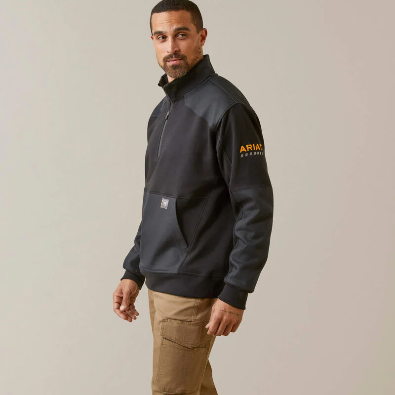 Ariat Men's Rebar Workman DuraCanvas Quarter-Zip Sweatshirt - Image 4