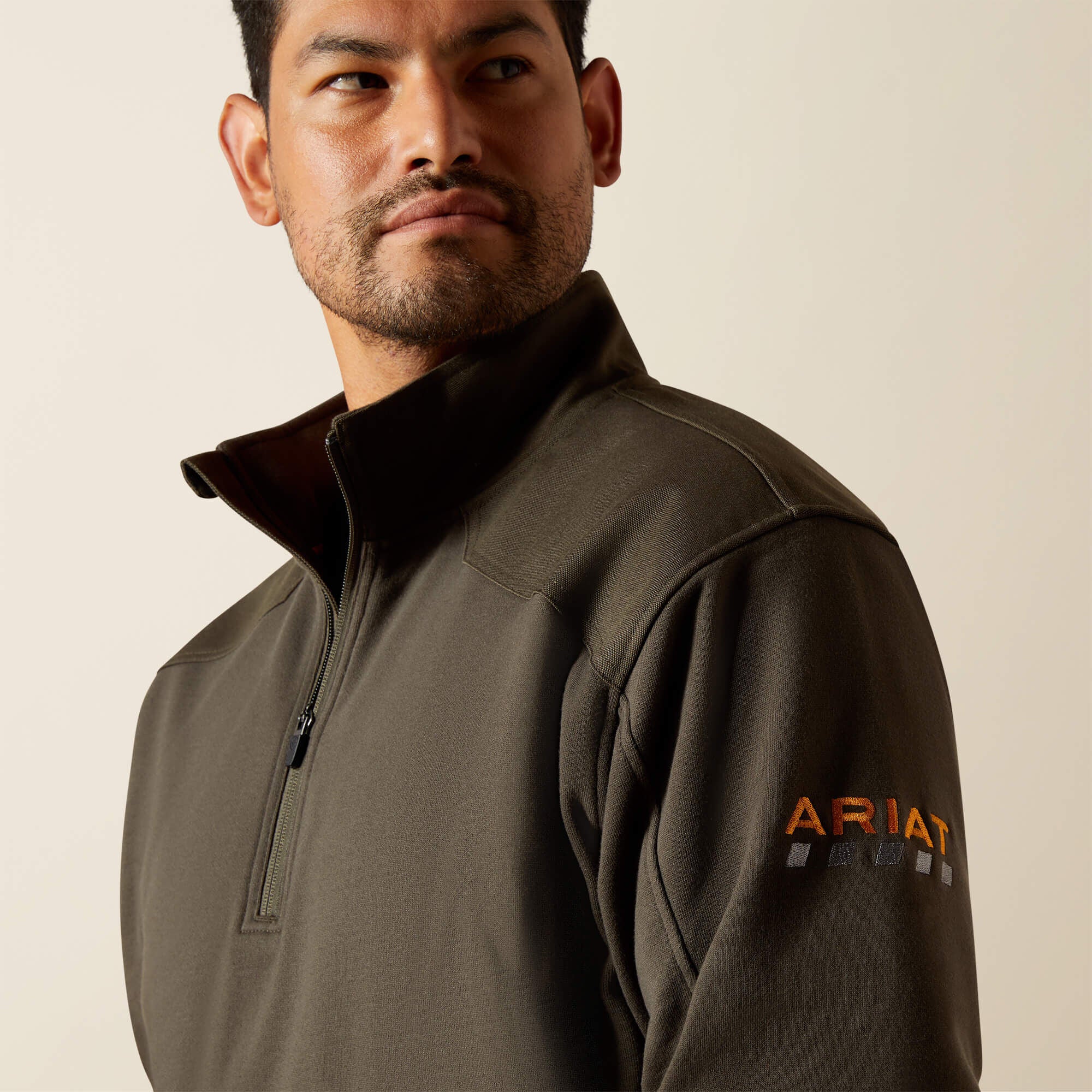 Ariat Men's Rebar Workman DuraCanvas Quarter-Zip Sweatshirt - Image 5