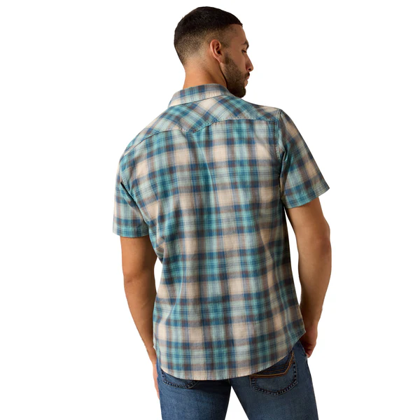 Ariat Men's Retro Halden Fitted Short-Sleeve Snap Shirt - Image 2