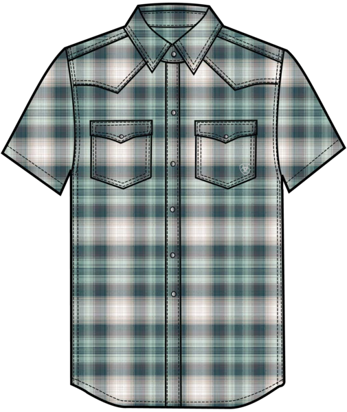 Ariat Men's Retro Halden Fitted Short-Sleeve Snap Shirt - Image 3