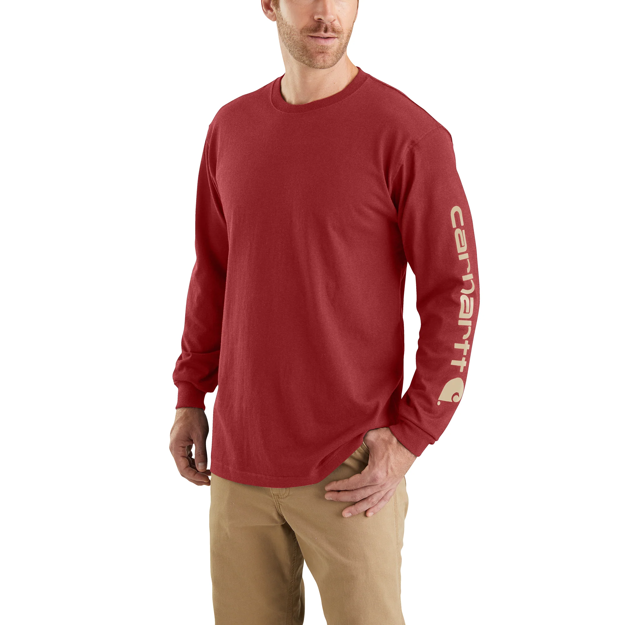 Carhartt Men's Loose Fit Heavyweight Long-Sleeve Logo Sleeve Graphic T-Shirt - Image 4