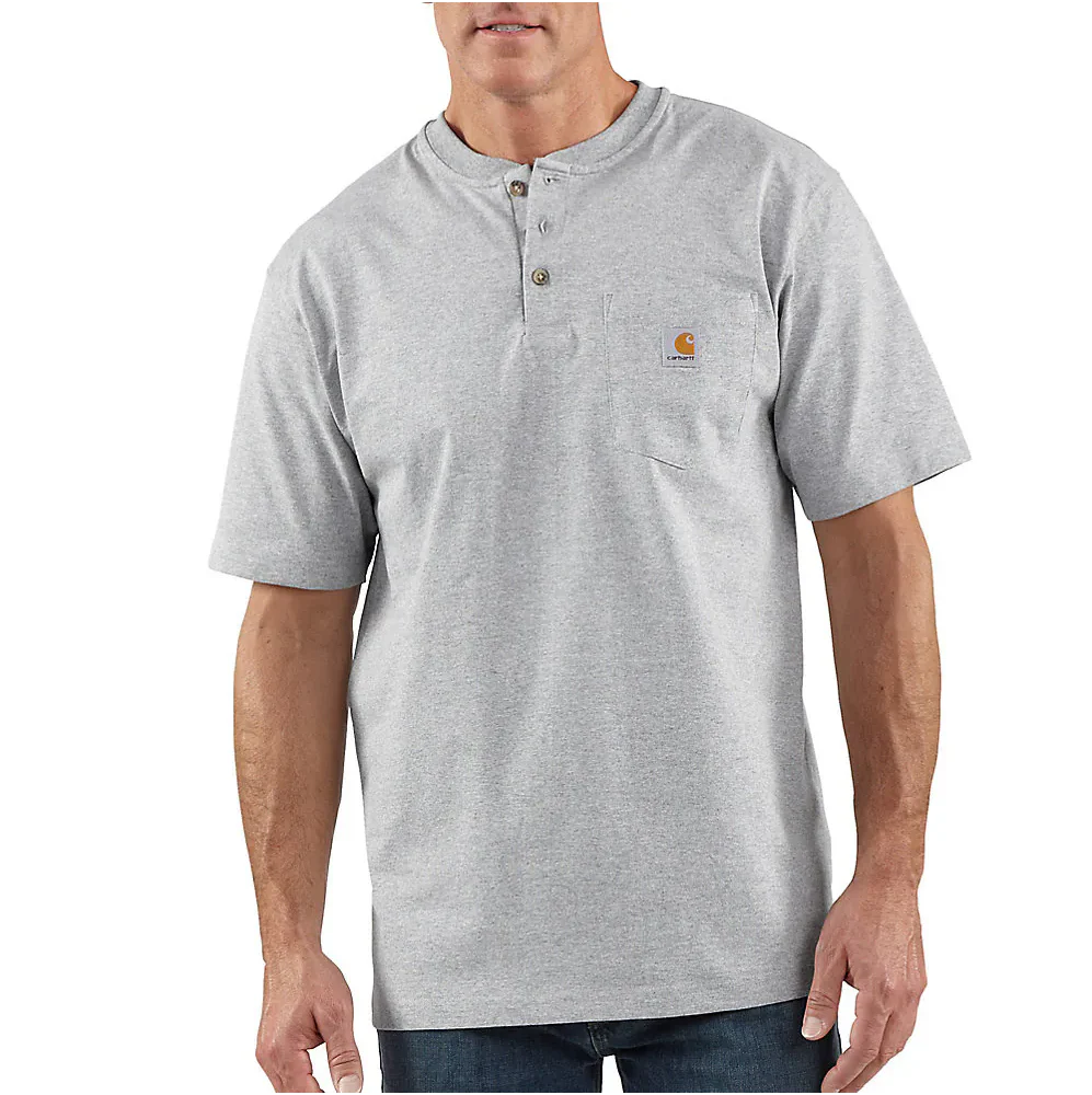 Carhartt Men's Loose Fit Heavyweight Short-Sleeve Pocket Henley T-Shirt - Image 3