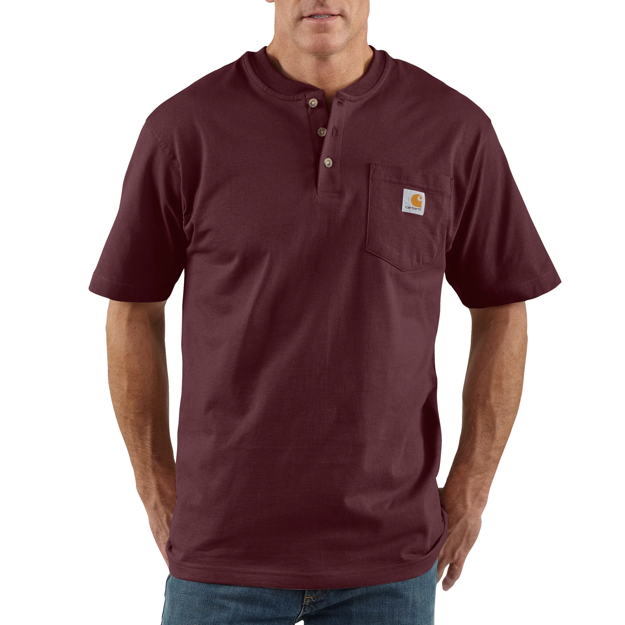 Carhartt Men's Loose Fit Heavyweight Short-Sleeve Pocket Henley T-Shirt - Image 5