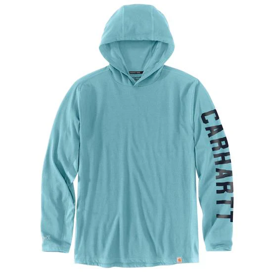 Carhartt Men's Force Relaxed Fit Long-Sleeve Logo Graphic Hooded T-Shirt - Image 4