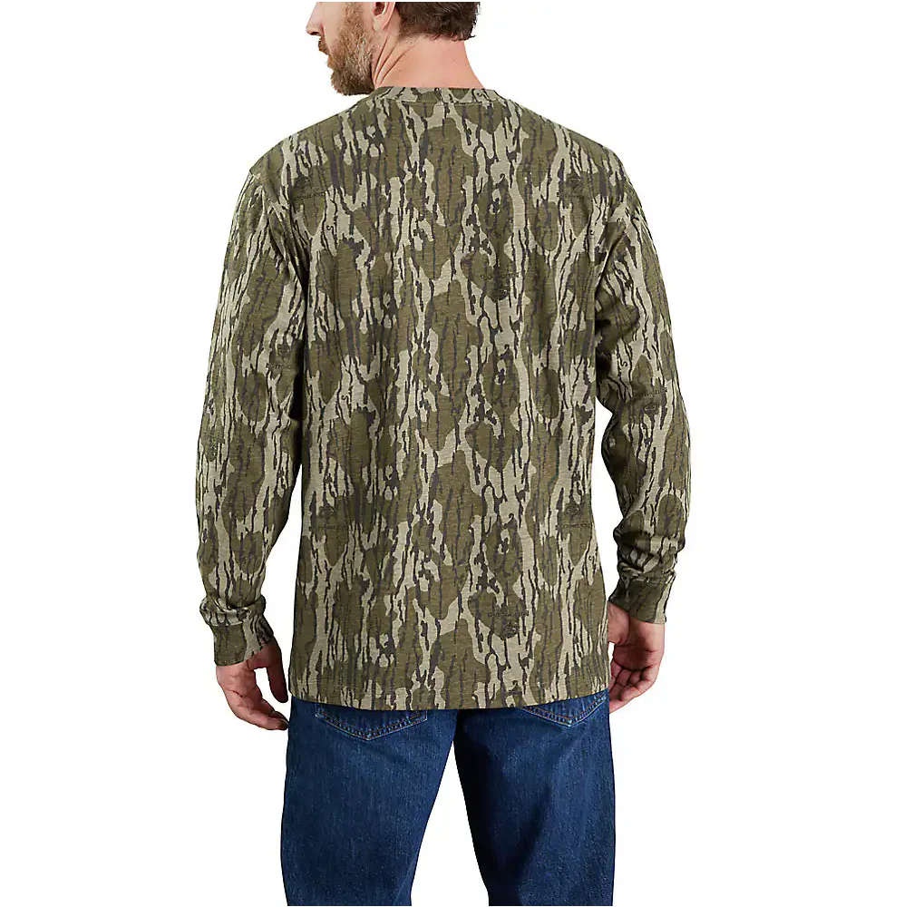 Carhartt Men's Loose Fit Heavyweight Long-Sleeve Pocket Camo Logo Graphic T-Shirt - Image 2