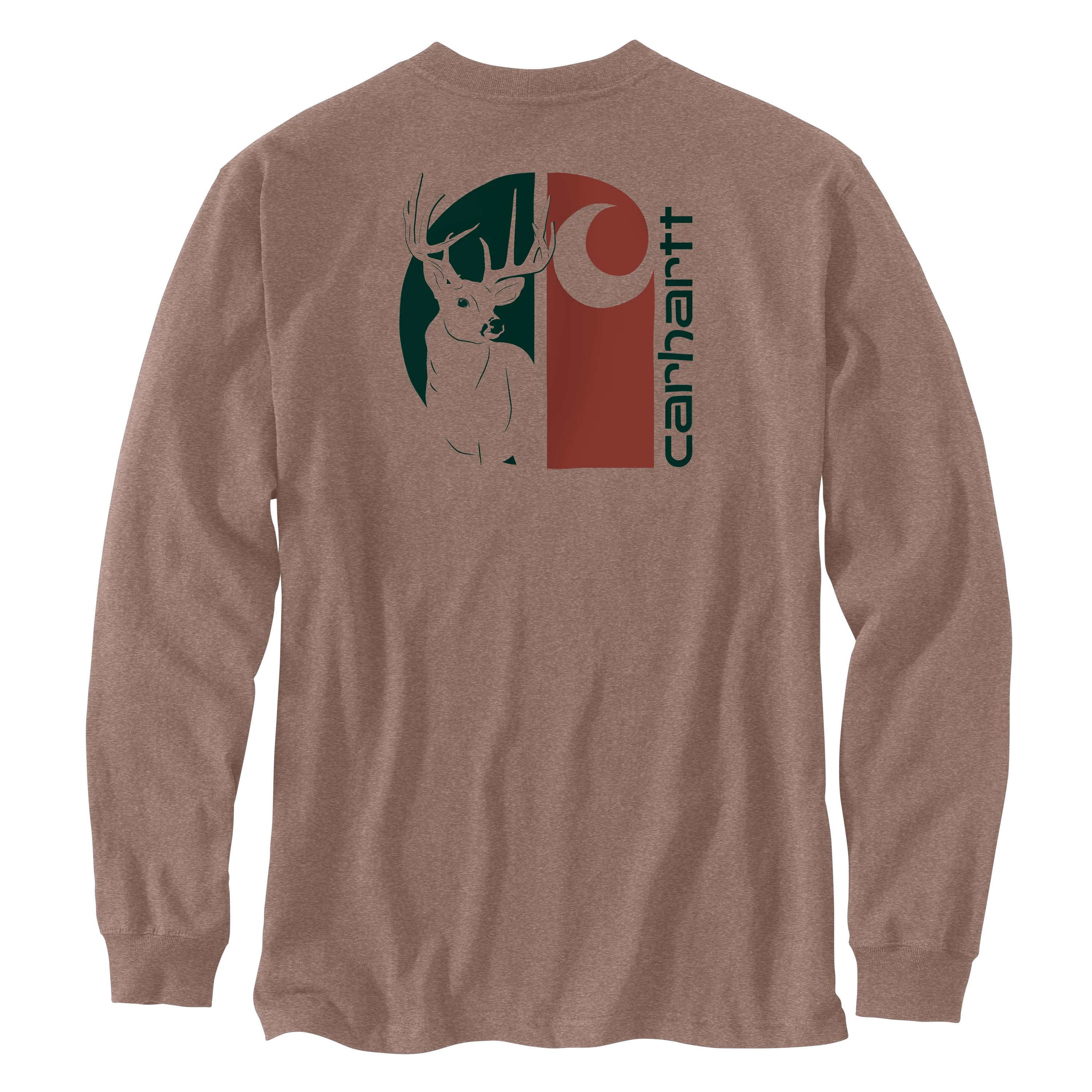 Carhartt Men's Loose Fit Heavyweight Long-Sleeve Pocket Deer Graphic T-Shirt - Image 2