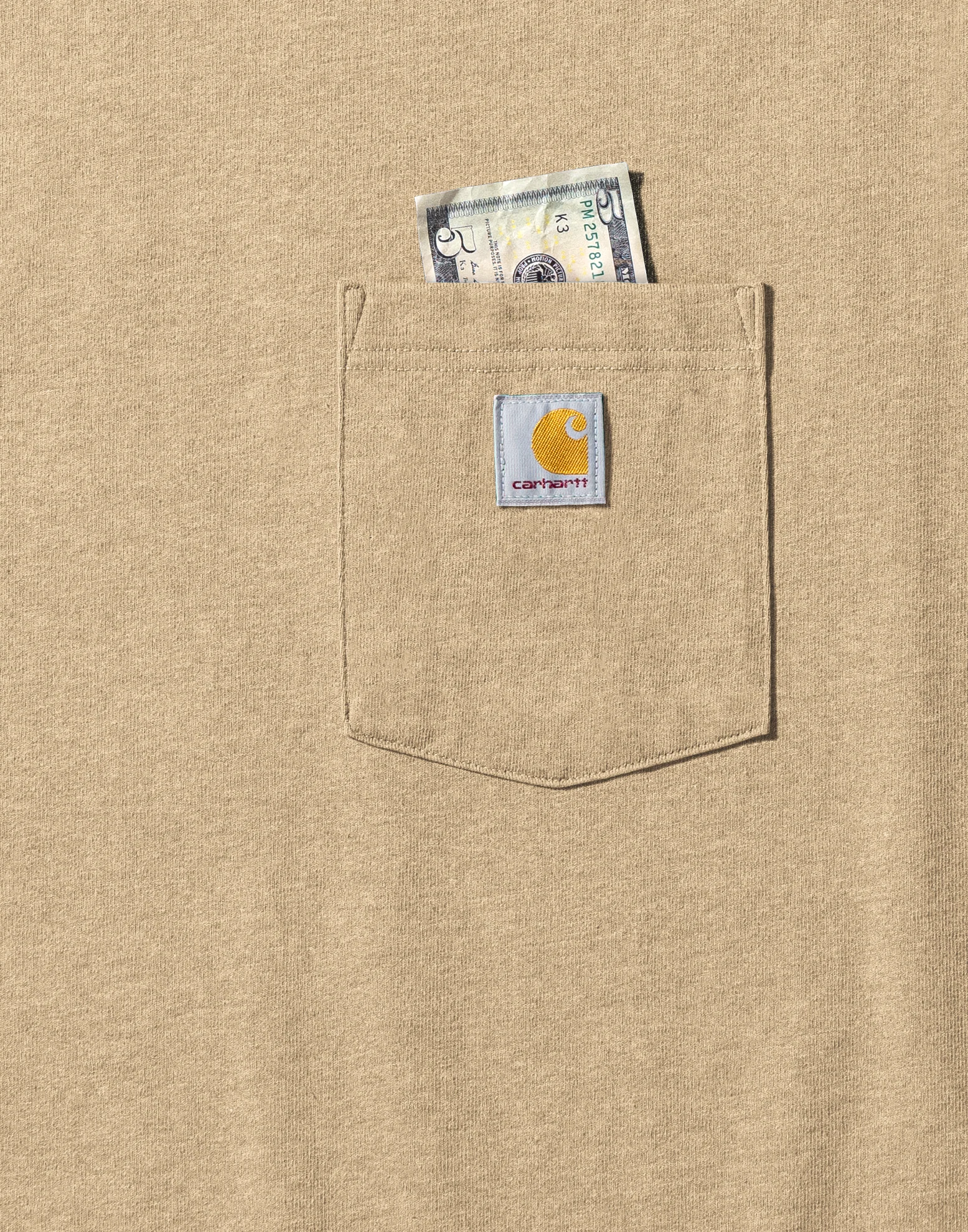 Carhartt Men's Loose Fit Heavyweight Short Sleeve Pocket T-Shirt - Beach Heather - Image 2