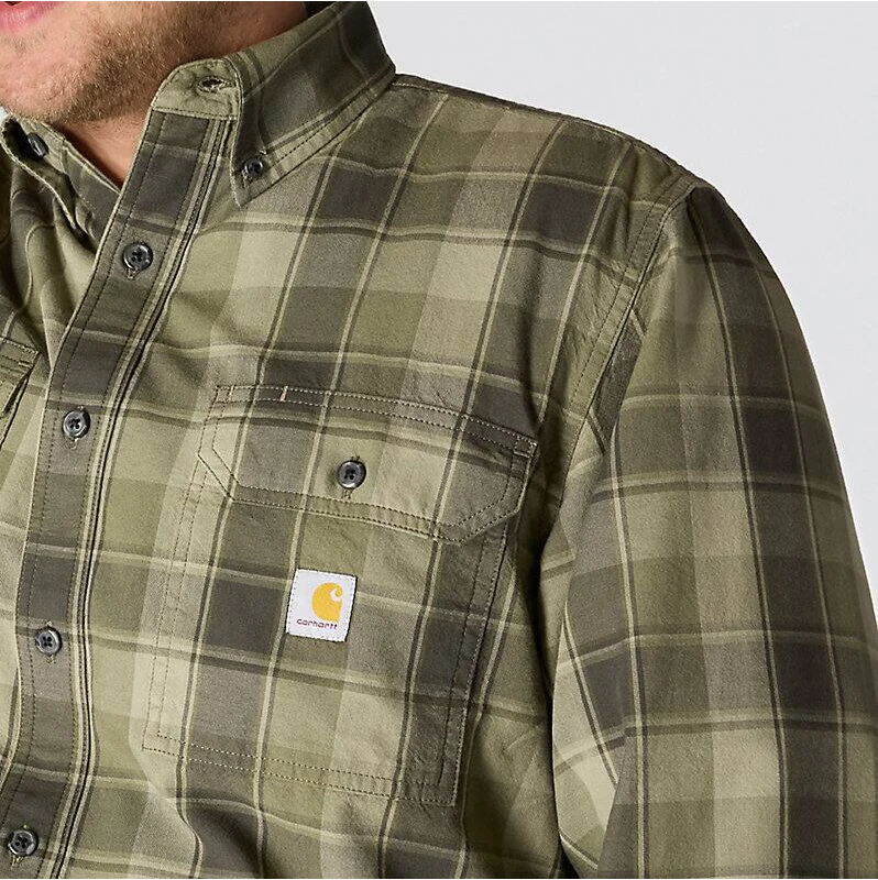 Carhartt Men's Loose Fit Midweight Chambray Long-Sleeve Plaid Shirt - Image 3