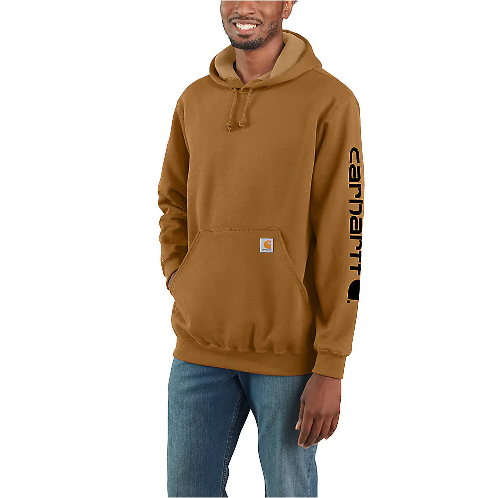 Carhartt Men's Loose Fit Midweight Logo Sleeve Graphic Hoodie - Image 4