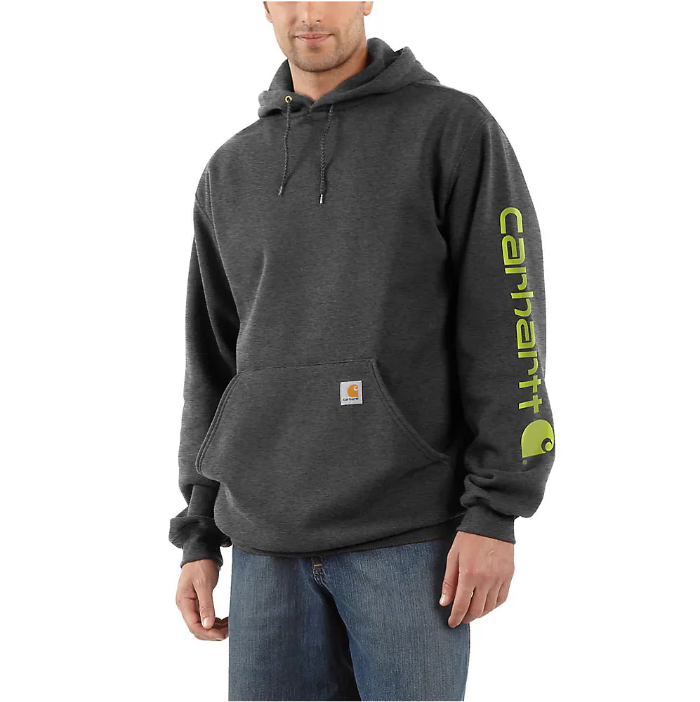 Carhartt Men's Loose Fit Midweight Logo Sleeve Graphic Hoodie - Image 8