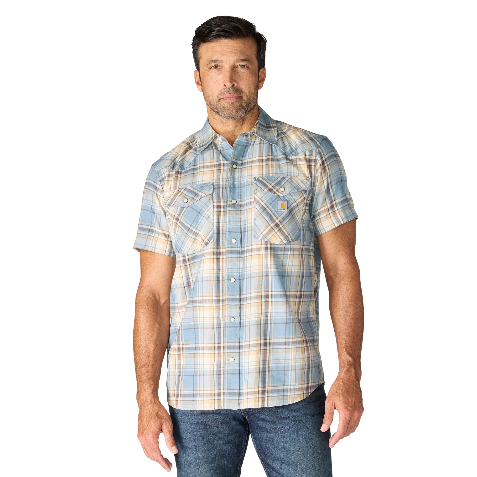 Carhartt Men's Montana Bozeman Relaxed Fit Short-Sleeve Plaid Shirt - Image 4