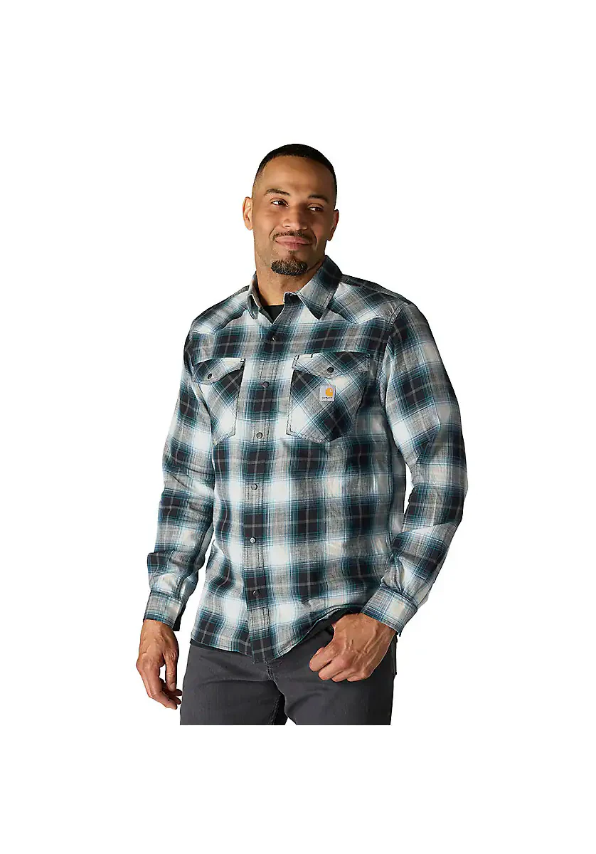 Carhartt Men's Rugged Flex Relaxed Fit Lightweight Long-Sleeve Plaid Shirt - Image 5