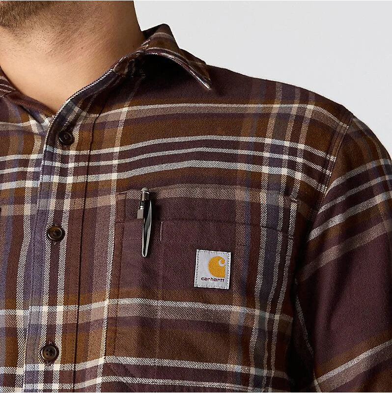 Carhartt Men's Rugged Flex Relaxed Fit Midweight Flannel Long-Sleeve Shirt - Image 3