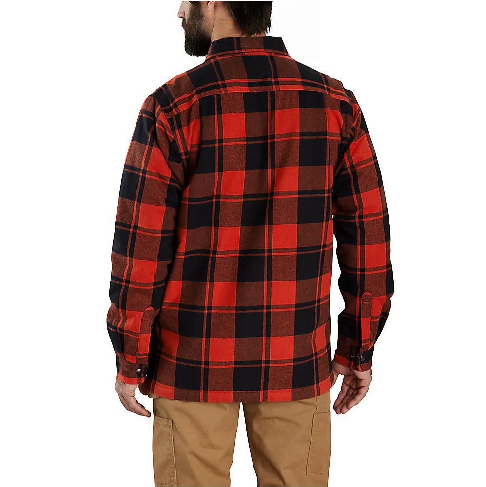 Carhartt Men's Relaxed Fit Flannel Sherpa Lined Shirt Jac - Image 3
