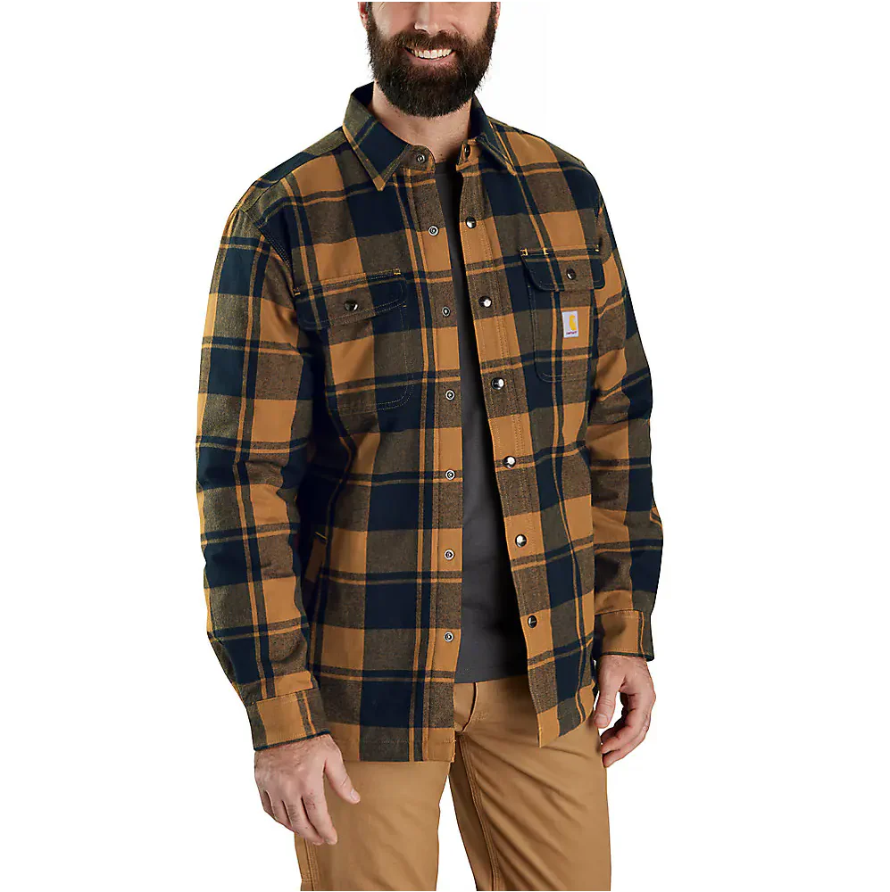 Carhartt Men's Relaxed Fit Flannel Sherpa Lined Shirt Jac - Image 4