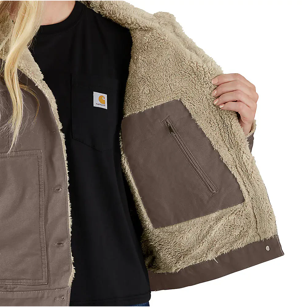 Carhartt Women's Rugged Flex Loose Fit Canvas Sherpa-Lined Jacket - Image 3