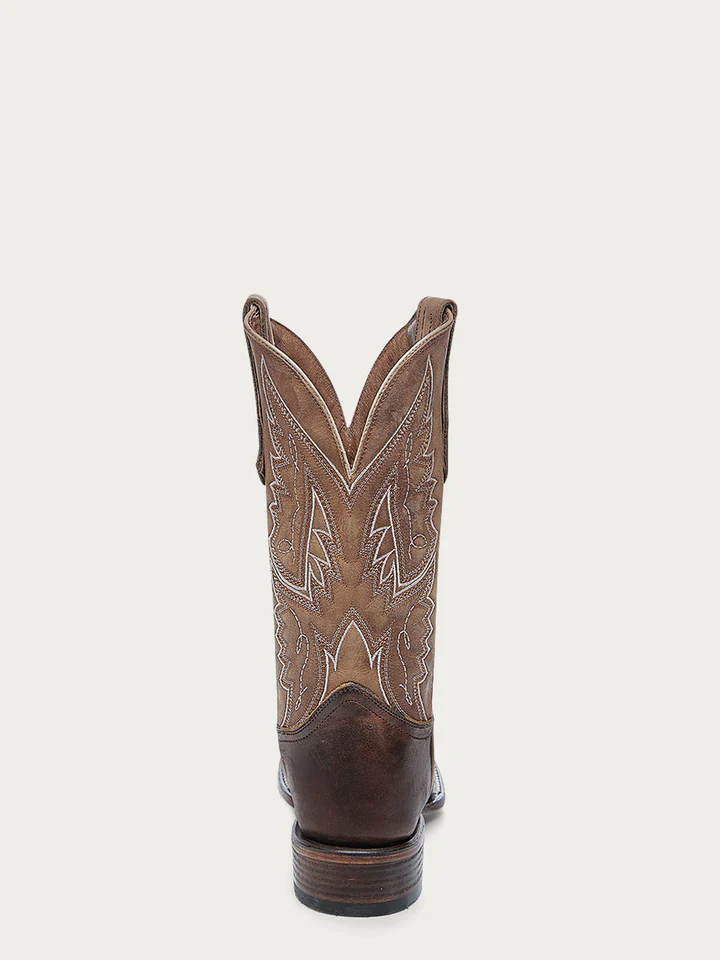 Circle G Men's Tanned Honey Embroidery Wide Square Toe Cowboy Boot - Image 3