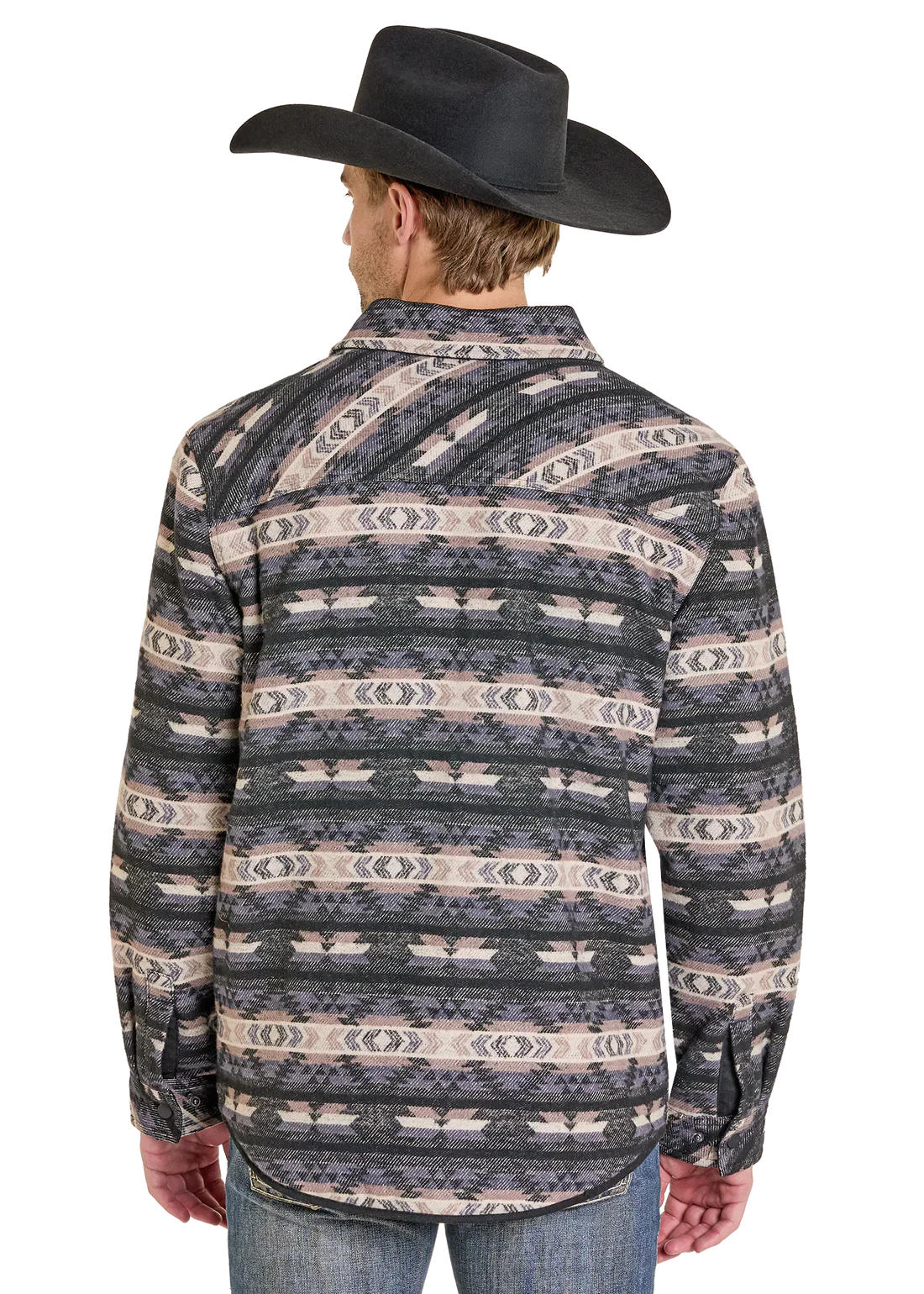 Rock & Roll Denim Men's Reversible Aztec Herringbone Shirt Jacket - Image 3