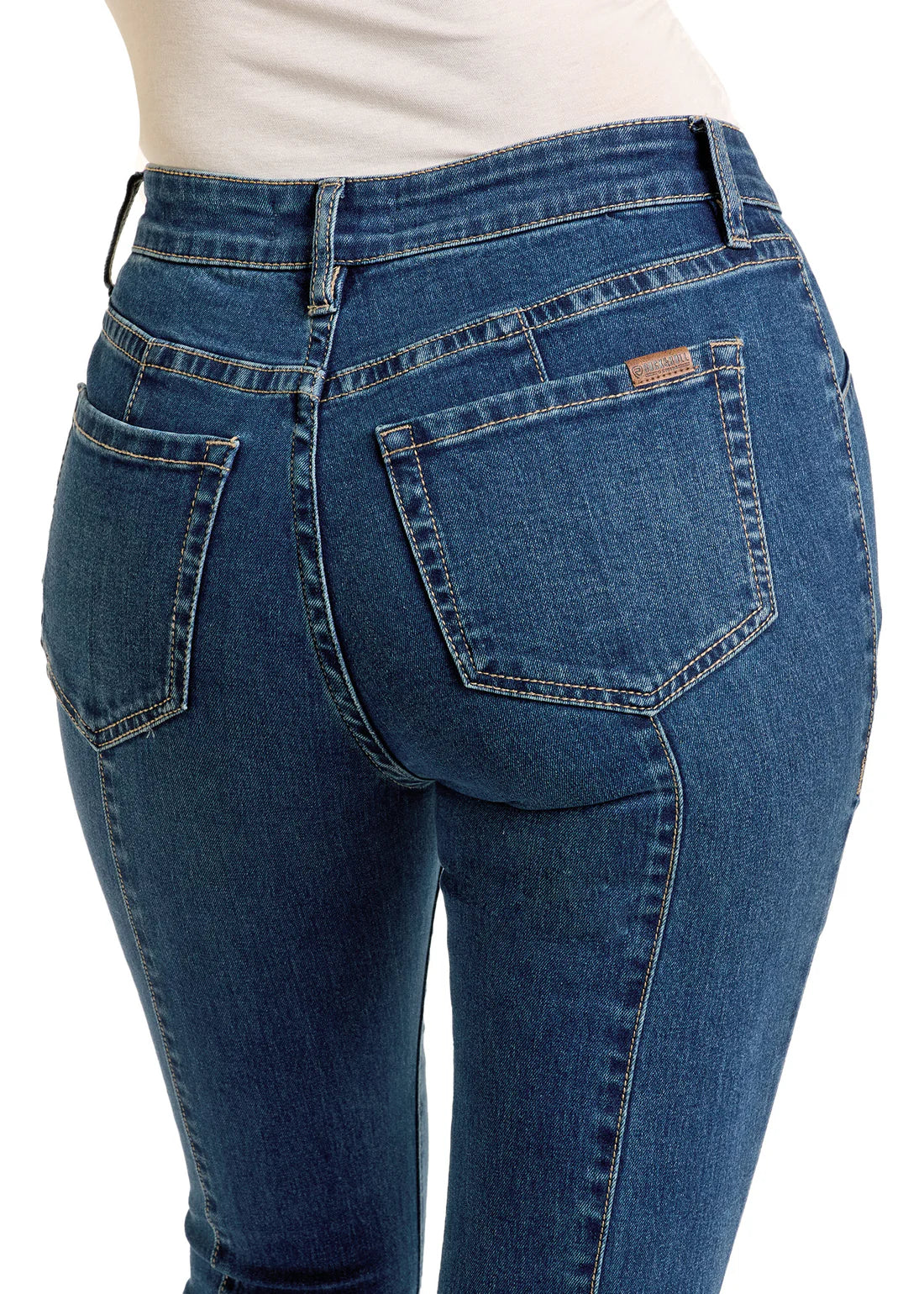 Rock & Roll Denim Women's High Rise Center Seam Flare Jeans - Image 2