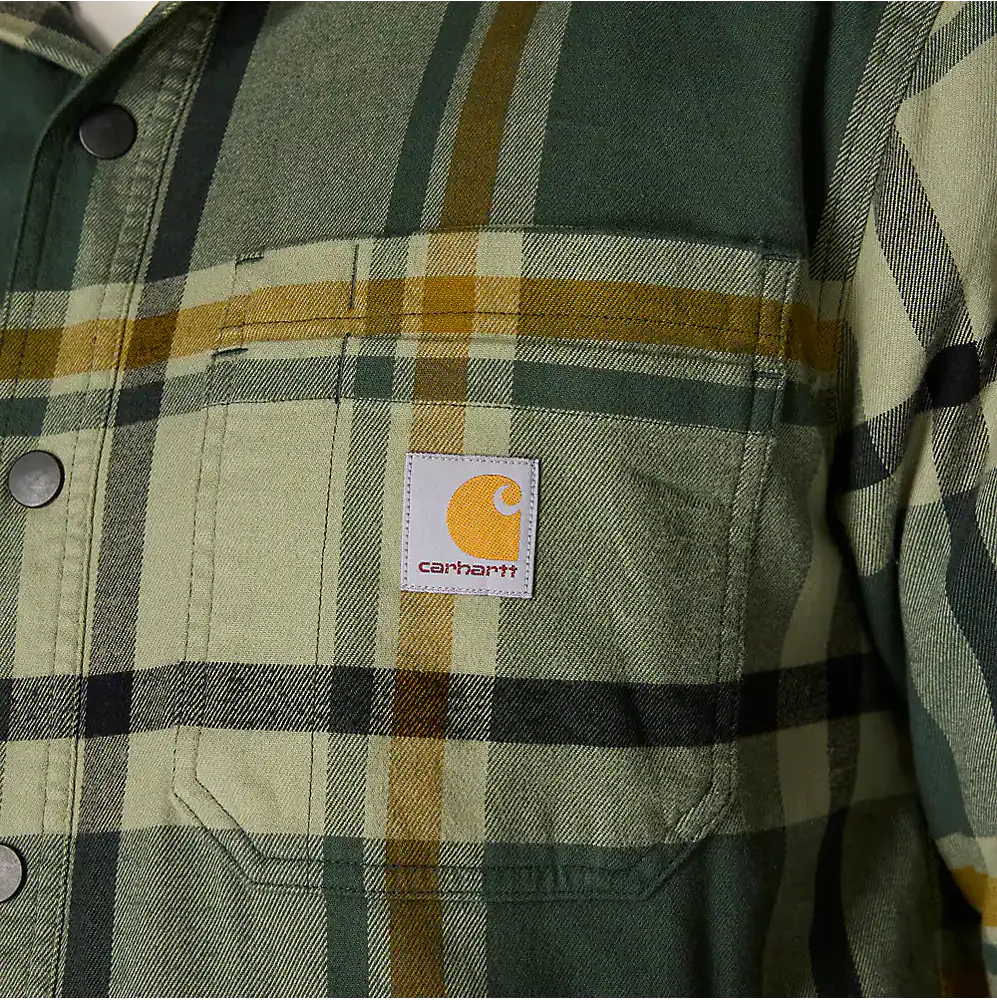 Carhartt Men's Rugged Flex Relaxed Fit Flannel Fleece-Lined Hooded Shirt Jac - Image 2
