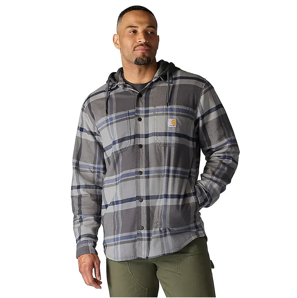 Carhartt Men's Rugged Flex Relaxed Fit Flannel Fleece-Lined Hooded Shirt Jac - Image 3