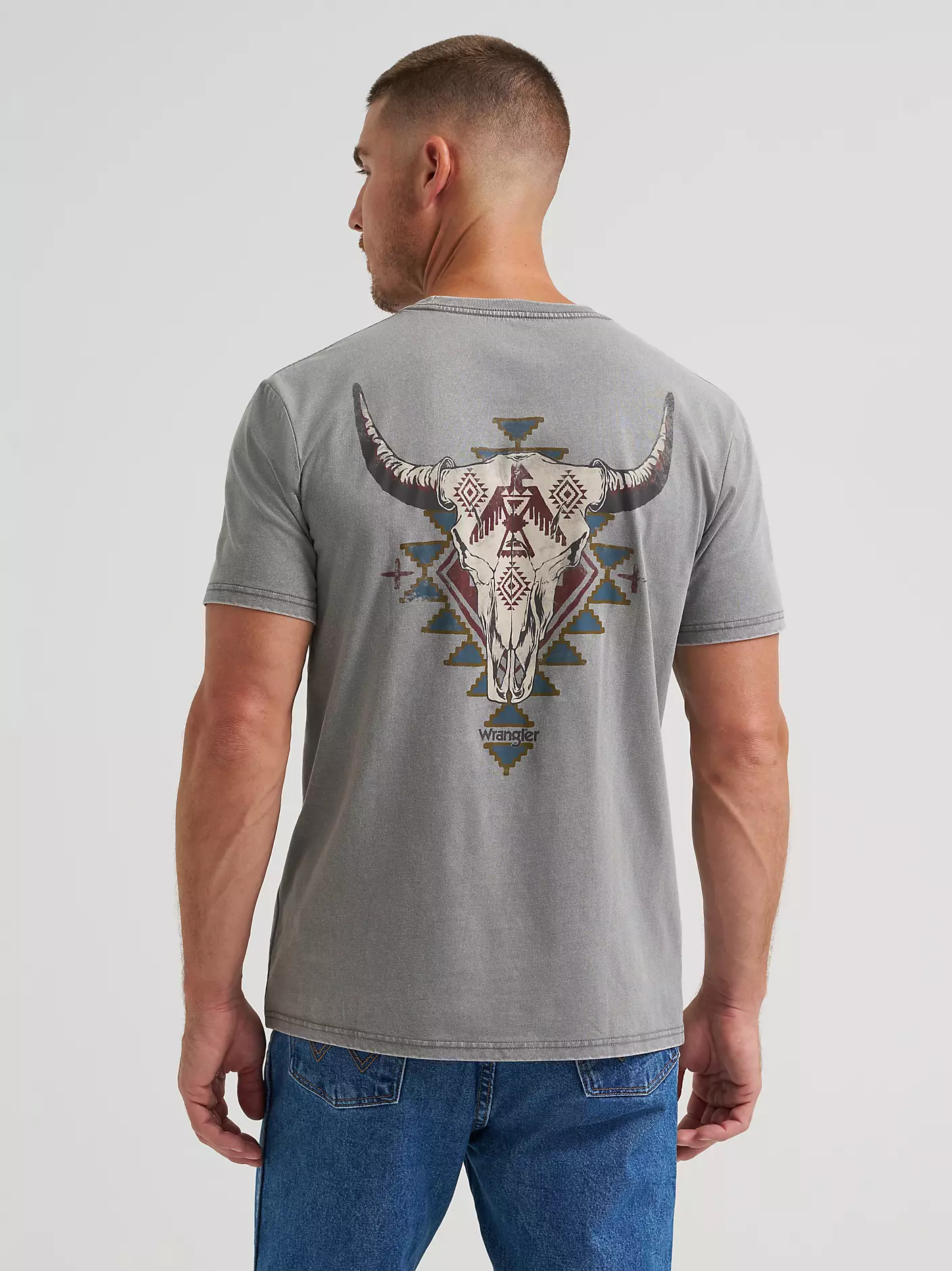 Wrangler Men's Steer Skull Back Graphic T-Shirt